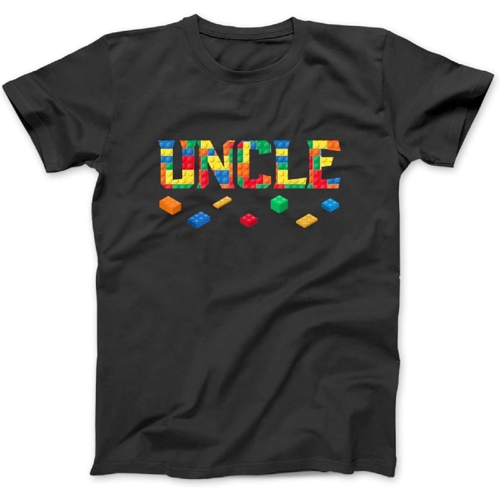 Master Builder Uncle Birthday Boy Building Bricks Blocks T-Shirt, Sweatshirt, Hoodie for Men Women Kids Made in Canada Black