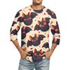 Men's Solid Color Round Neck Three Quarter Sleeve Top T-shirt