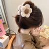 Plush Flower Hair Claw Clip Korean Simple Hair Crab Claw Hair Styling Accessories Fashionable Autumn and Winter Large Shark Clip