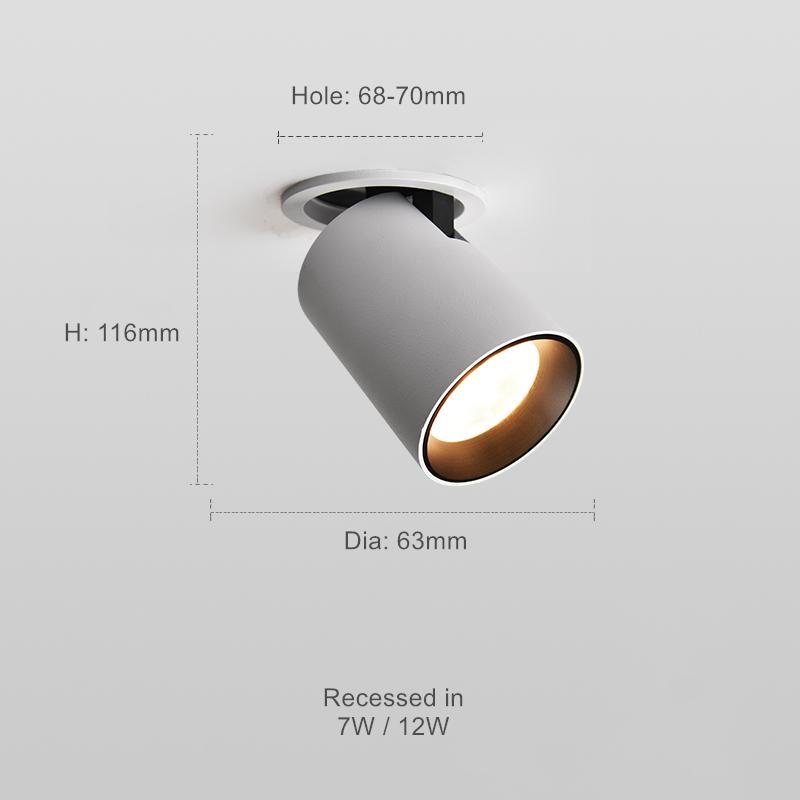 LED Downlight Dimmable Embedded Foldable Ceiling Lamp Spot Adjustable Nordic Lighting 7W 12W Indoor Kitchen Folding Spotlights