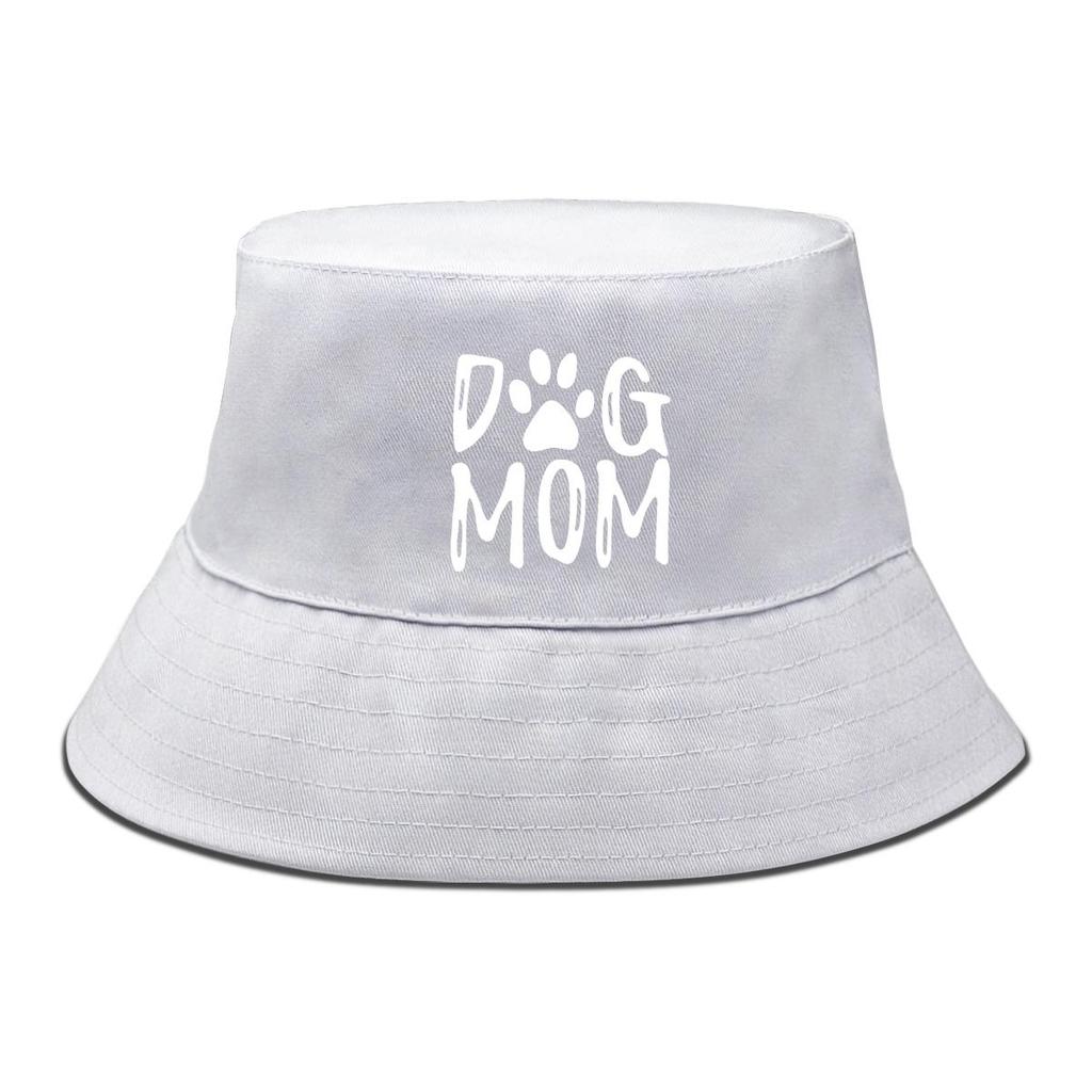 Панама с принтом "DOG MOM", Белая с собачьей лапой, Мужская кепка, Простая, Модная, Рыбацкая шляпа