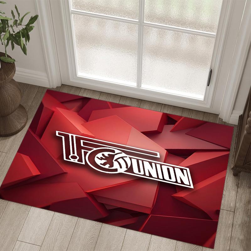 Union Berlin FC Design Crystal Velvet Carpet Cozy Non?Slip Printed Rug For Bedroom Living Room Entrance