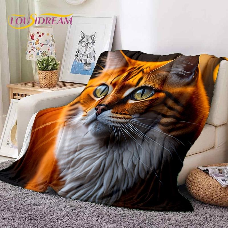 3D Persian Cat,Cute Calico Cat,Ragdoll Cartoon Soft Blankets,Keep Warm Throw Blanket for Picnic Beds Sofa Home Bedroom Gift Kid