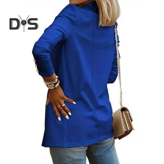 Women Suit Coat Lapel Long Sleeve Open Front Solid Color Dress Coat Business Work Casual Jacket Office Clothes Outwear