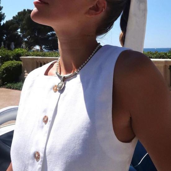 Women Casual Suit Square Collar Sleeveless Vest Long Skirt Suit Summer Matching Set for Party Office Daily Wear