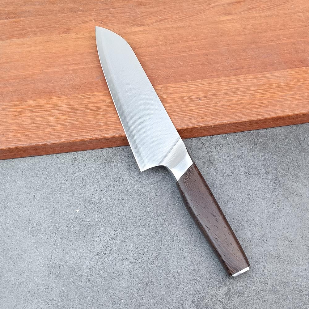 6.9 Inch Santoku Knife Welding L2 Powder Alloy Steel Blade Wenge Handle Chef Cleaver Meat Slicing Vegetables Kitchen Knives