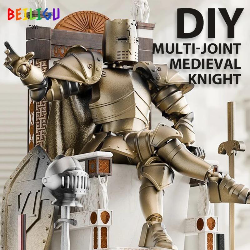 Средневековый Рыцарь Многосуставные Подвижные DIY Фигурки Действия Оружие Воин Робот Меч Щит Конструктор Игрушка Детский Праздничный Подарок