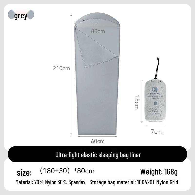Hikeman Travel Sleeping Bag Liner: Lightweight, Portable, High Elasticity, Washable, Dirt-Proof for Camping and Hotels