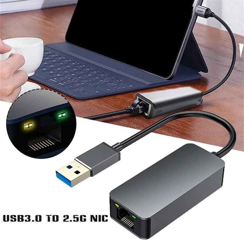 2500 Мбит/с USB 3,0 Type-C Ethernet к RJ45 2,5G USB2.0, проводной адаптер-конвертер, сетевой концентратор для Windows 8,1/10/11 для ПК, ноутбука