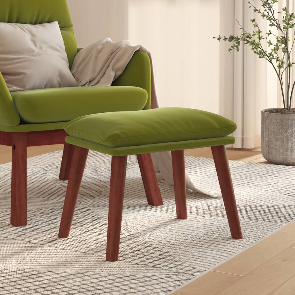 Footstool Light Green 45 x 29.5 x 35 cm Velvet