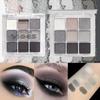 Dark Punk Smoky Nine-color Eyeshadow Palette Black and White Gray Metallic Pearlescent Matte Silver Party Stage Makeup