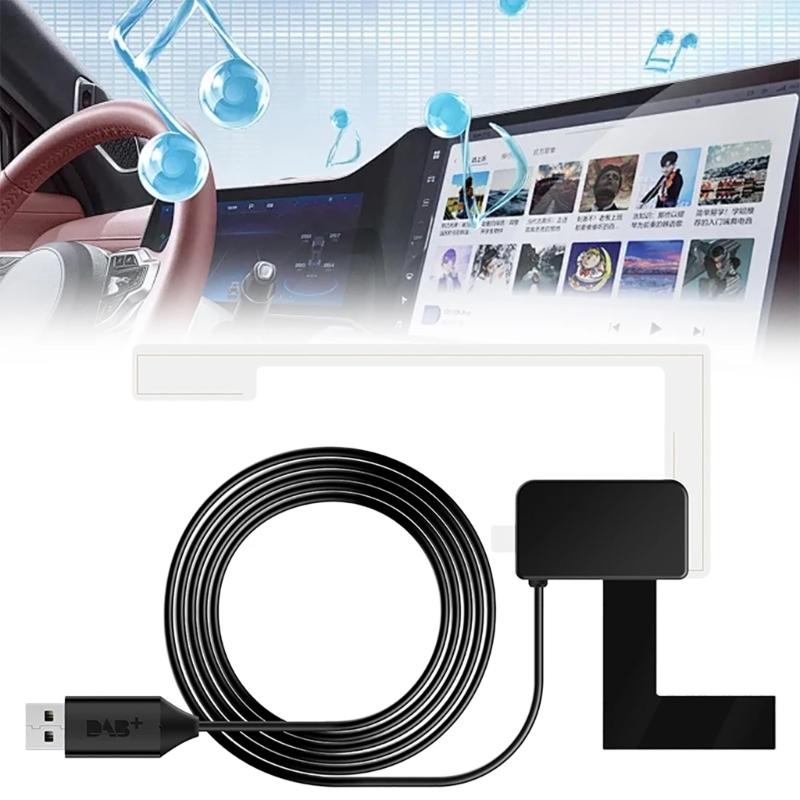 Усовершенствованный автомобильный DAB+ радиоприемник, USB-интерфейсы, SMA-антенна для четкого приема звука, длительное использование, быстрая установка