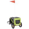 Bicycle Trailer for Dogs Green and Grey Oxford Fabric and Iron