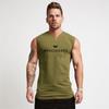 Gym T-shirt Men's Cotton V-neck Fitness Workout Tight Sleeveless T-shirt Men's Bodybuilding Sports T-shirt Top Summer Clothing