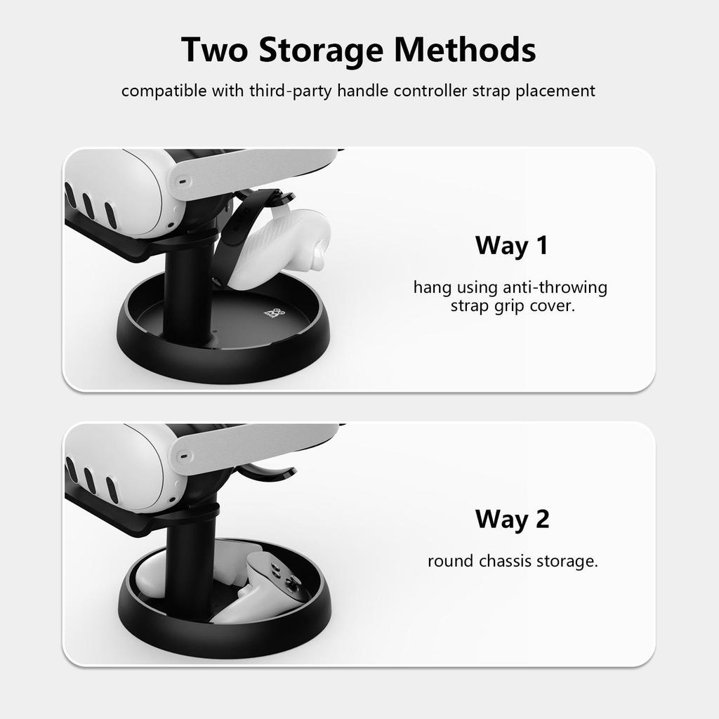 For VR Stand Headset Display and Controller Holder Mount Station For Meta Quest 3 / Quest 3S / PICO 4 / PICO 4 Ultra Stand