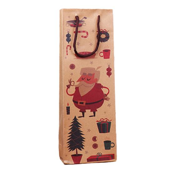 Подарочные пакеты для вина с ручкой, дизайнерское украшение, многоразовая рождественская сумка для одной бутылки вина для вечеринки