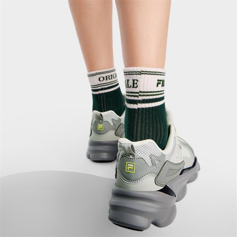 Fila Ретро Серия Минималистичные Кроссовки с Толстой Подошвой Женские Кроссовки Туманно-Серый Сплав-Серый F12W422111FVV