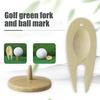 Golf Divot Tool Green Bamboo Fork Golf Alignment Ball Marker Golfing Divot Fixer Tool Wood Golf Accessories for Men