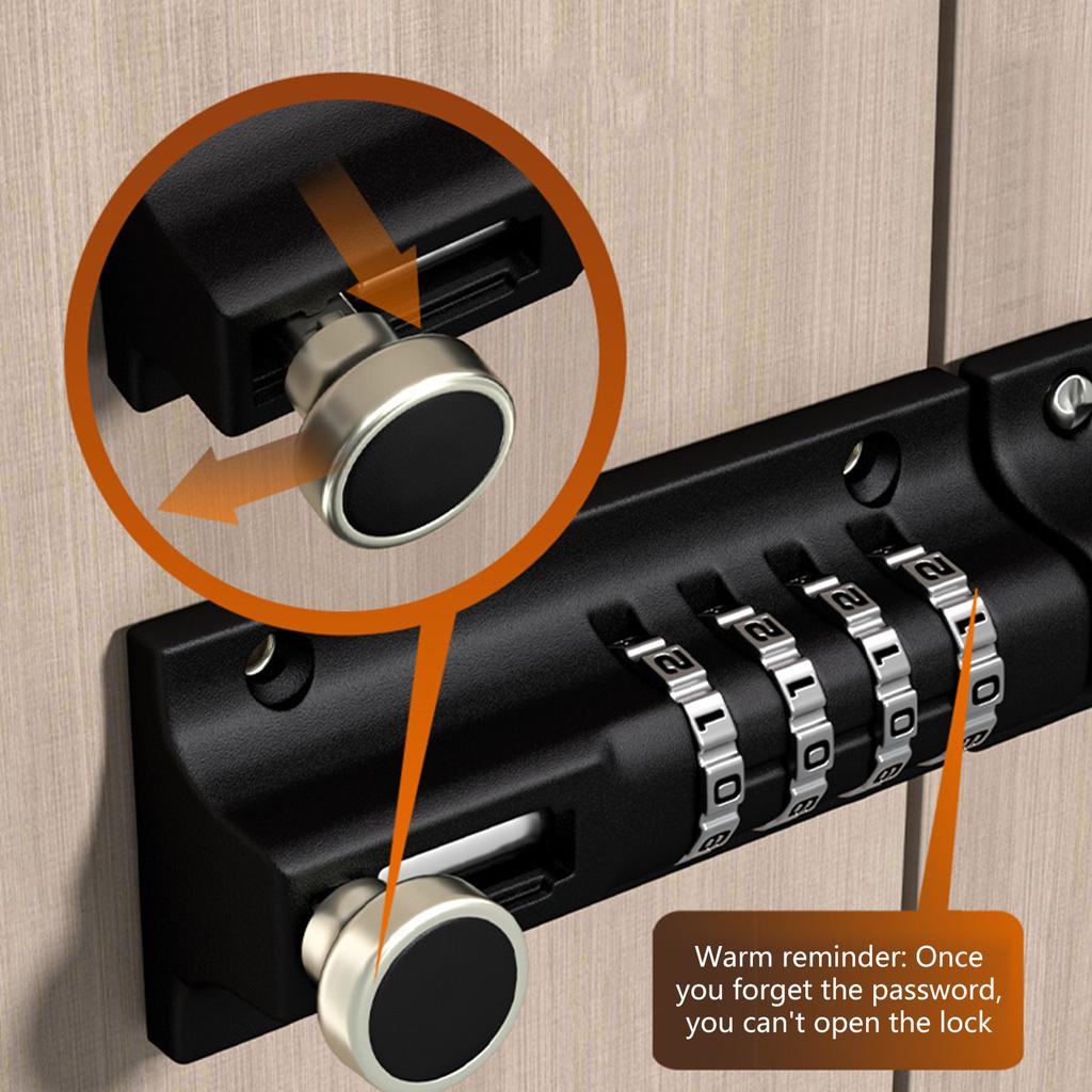 4-значный кодовый навесной замок, пароль, задвижка, дверной замок, защита от кражи, безопасность, скользящие защелки, замок, простая установка