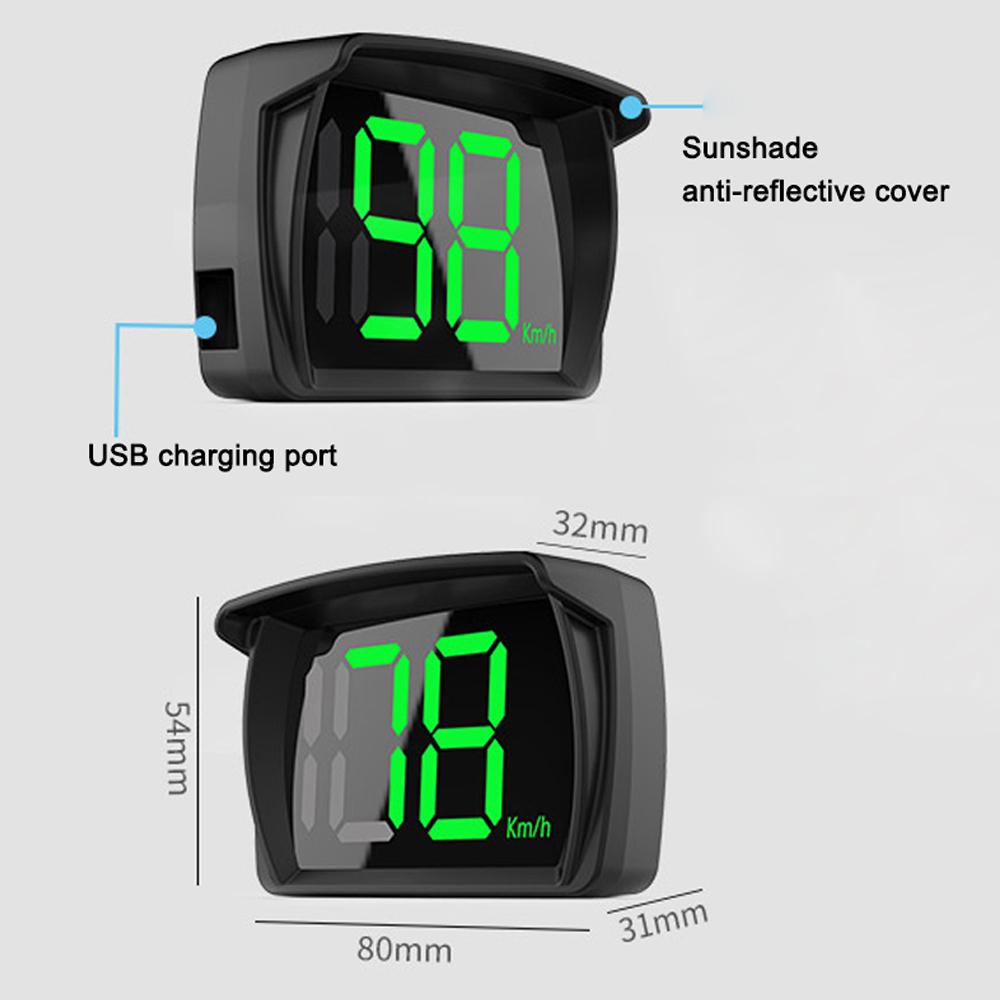 Автомобильный проекционный дисплей (HUD) KM/H, цифровой спидометр GPS со светодиодным дисплеем большого шрифта для автомобиля, грузовика, внедорожника, мотоцикла