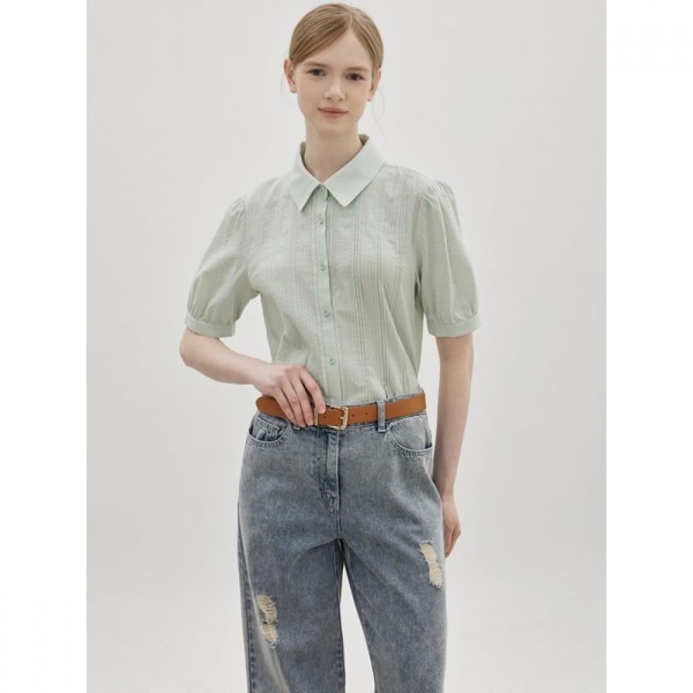 Cc Collect. Lace Trimming Stripe Blouse C262msc042
