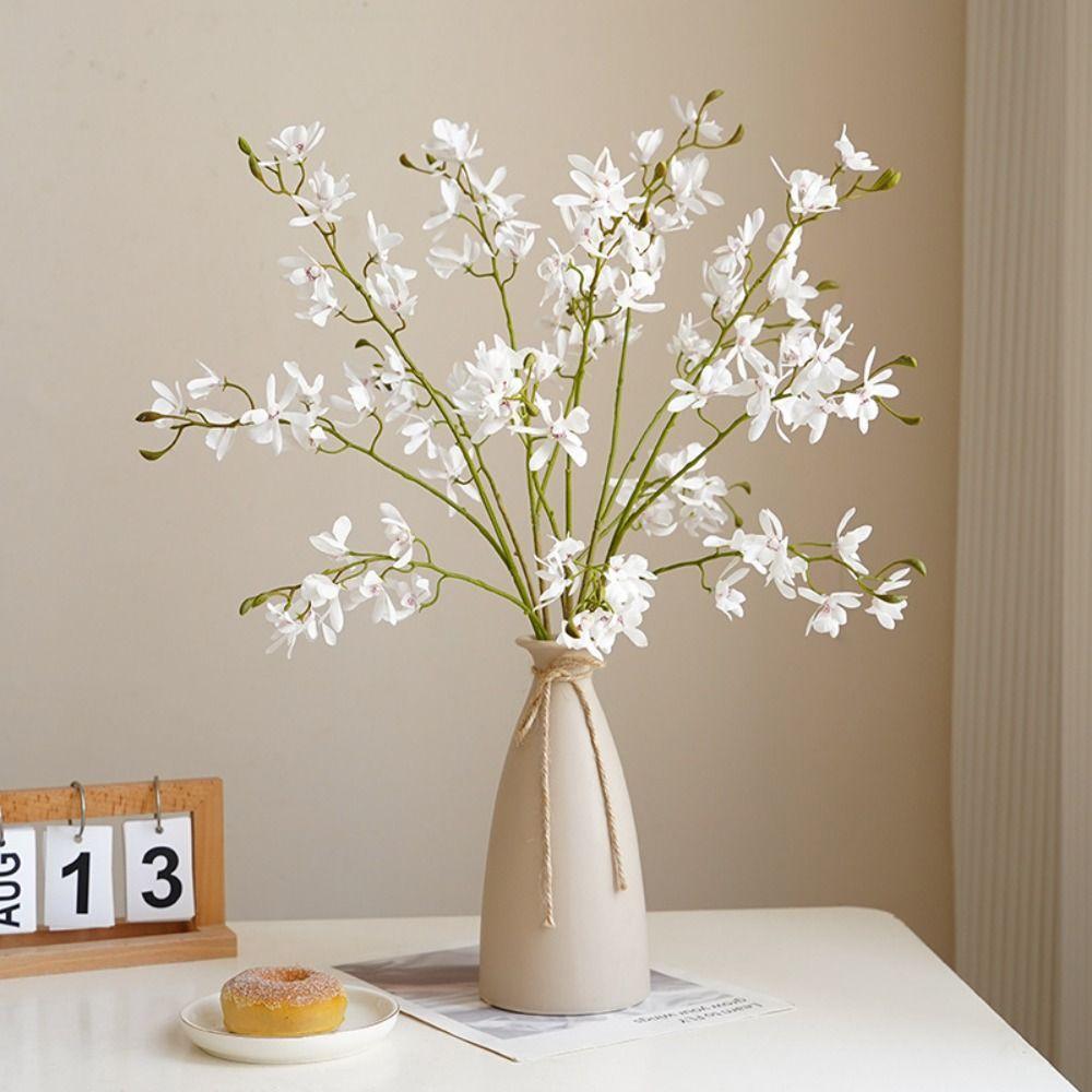 Real Touch Cymbidium Flower Branches Realistic Artificial Orchid Flower Fake Flowers Wedding Decor