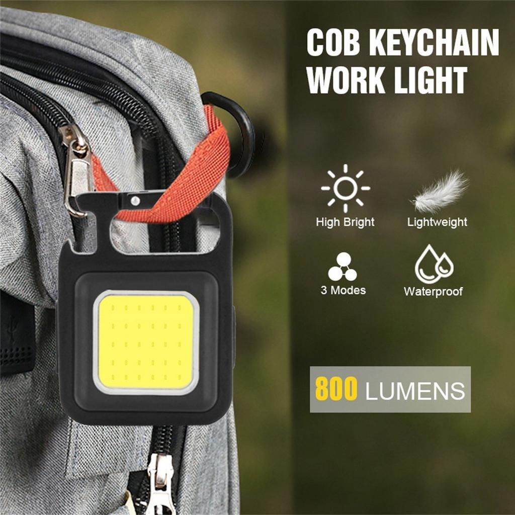 Small COB Flashlight 500Lumens Bright Rechargeable Keychain  Flashlights Portable Pocket Light For Outdoor