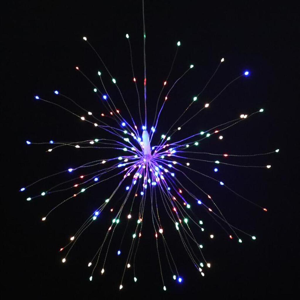 LED Fairy Lights Hanging Starburst Lamp DIY Firework String Christmas Garland Festival Decor Remote Twinkle