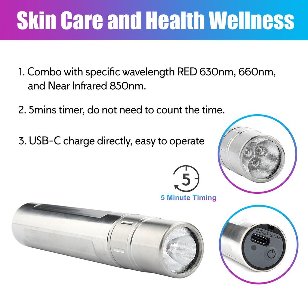 USB Chargr Лампа для терапии красным светом Светодиодная терапевтическая ручка для инфракрасного света 850 нм Инфракрасный 630 нм 660 нм Мягкая лазерная ручка для удаления шрамов и морщин Лечение прыщей