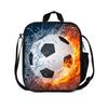 Kids Lunch Bag With Football Basketball Print - Lightweight School Backpack Elementary Students Nylon Insulated Lunchbox Tote