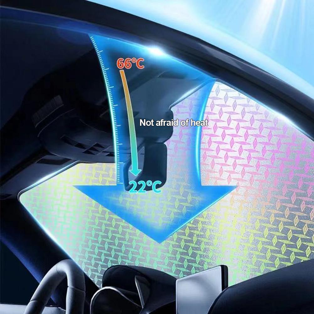 Car Sunshade UV Protection Curtain Car Sun Shade Laser Film Windshield Visor Front Windshield Sunshade Cover Sun Shade