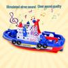 Electric Firefighting Ship Toy: Blue Model with Lights & Music for Kids' Bath Play