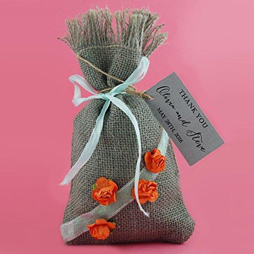 20 небольших пляжных мешочков для свадебных подарков из мешковины, деревенские мешочки для вечеринок, джутовые мешочки с завязками и индивидуальной биркой 4"x6.5