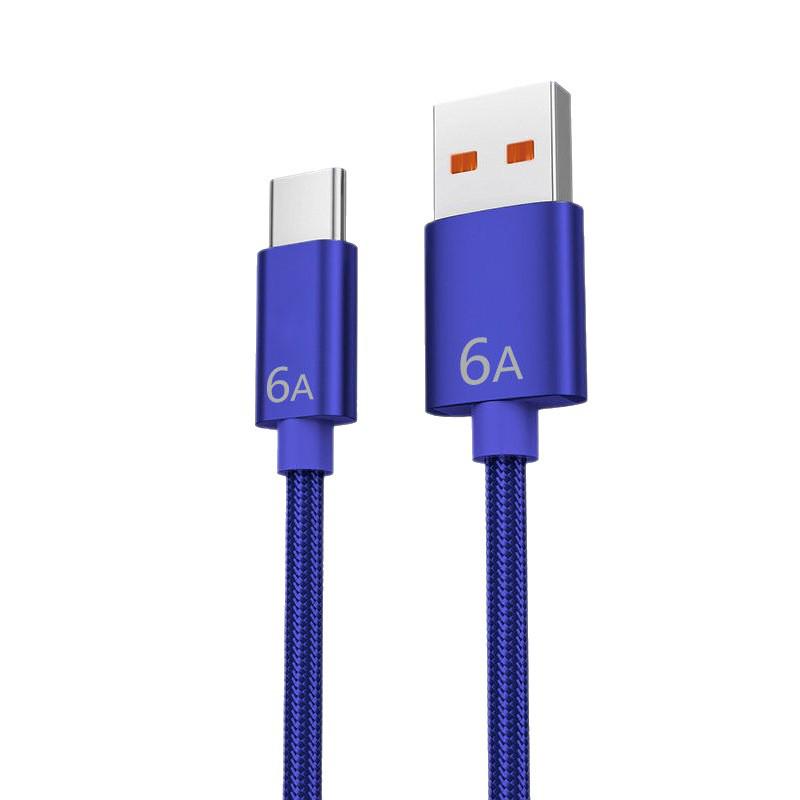 Сверхбыстрый зарядный кабель USB-C мощностью 120 Вт для мобильных телефонов Huawei, Vivo, Oppo и Honor.