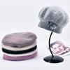 SOMALER Cashmere Winter Beret Hats for Women Knitted Middle-aged Lady Caps Bowknot Decoration On Side