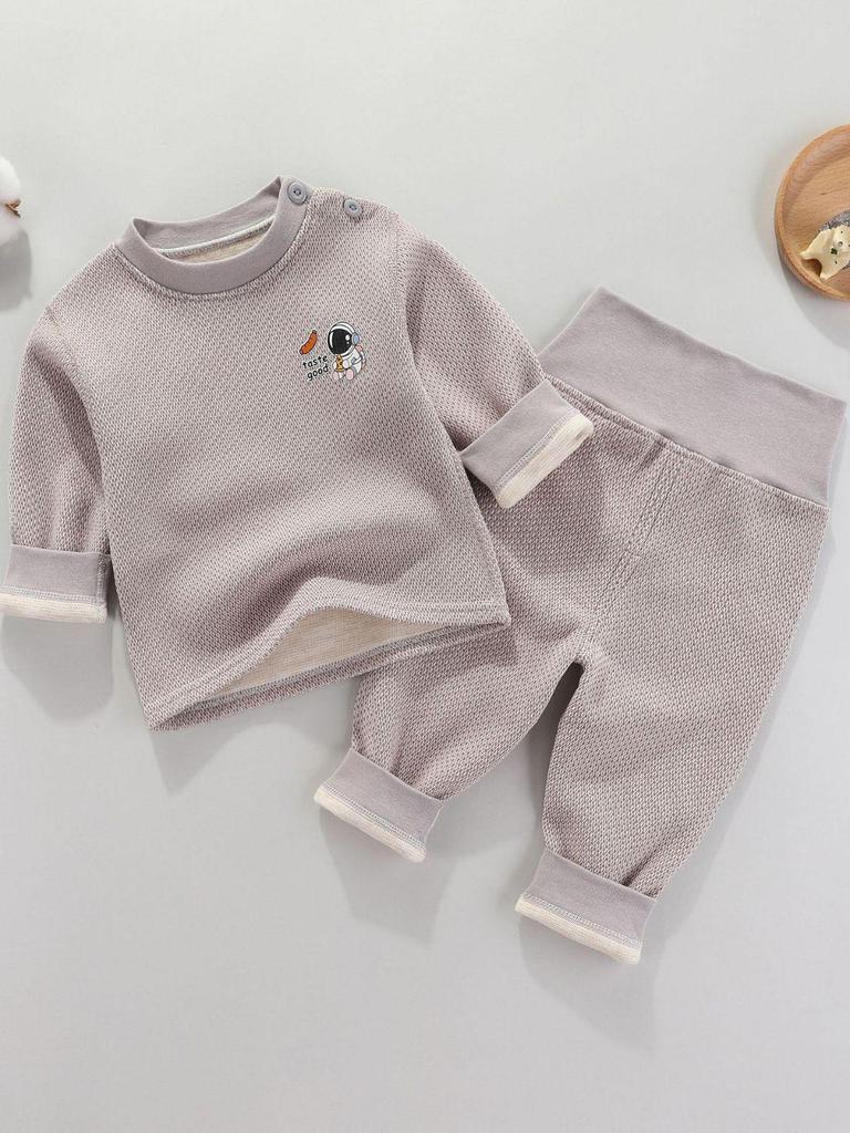 Baby Suit: Warm, Velvet-Enhanced High Waist for Autumn/Winter
