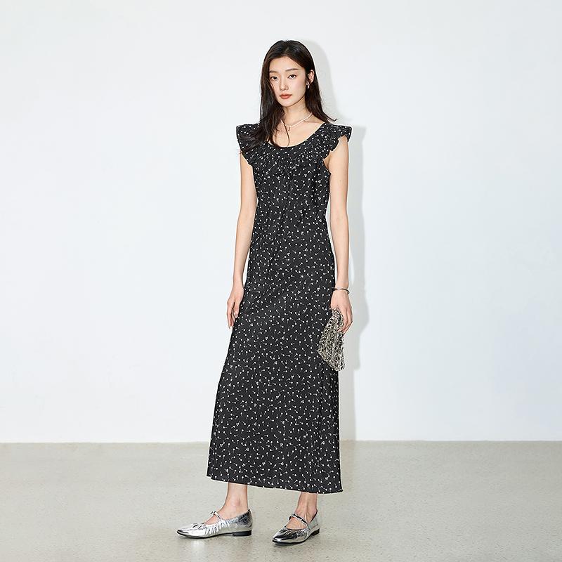 LILY Retro Floral Sleeveless Dress for Women