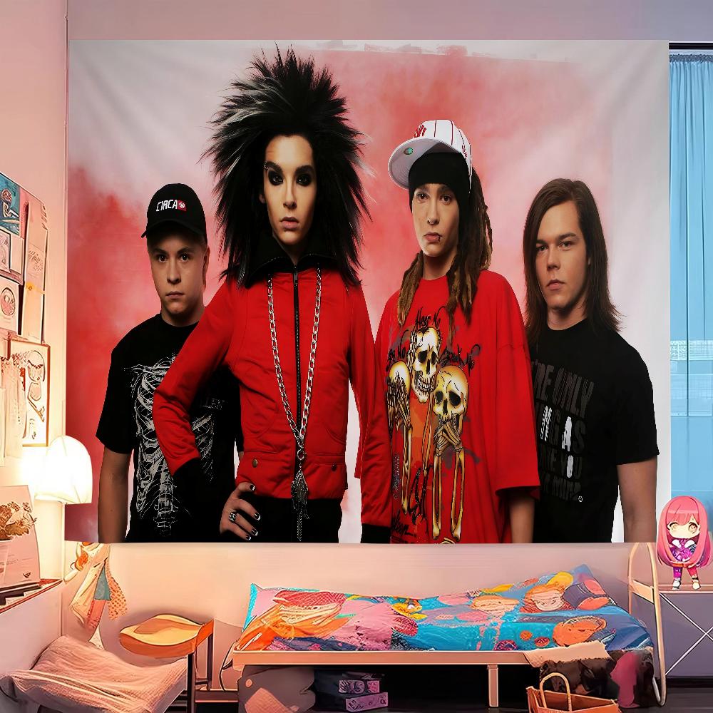 Tokio Hotel Рок-группа Билл Каулитц Сделай сам Настенный гобелен Подвесной Таро Хиппи Настенные ковры Общежитие Домашний декор