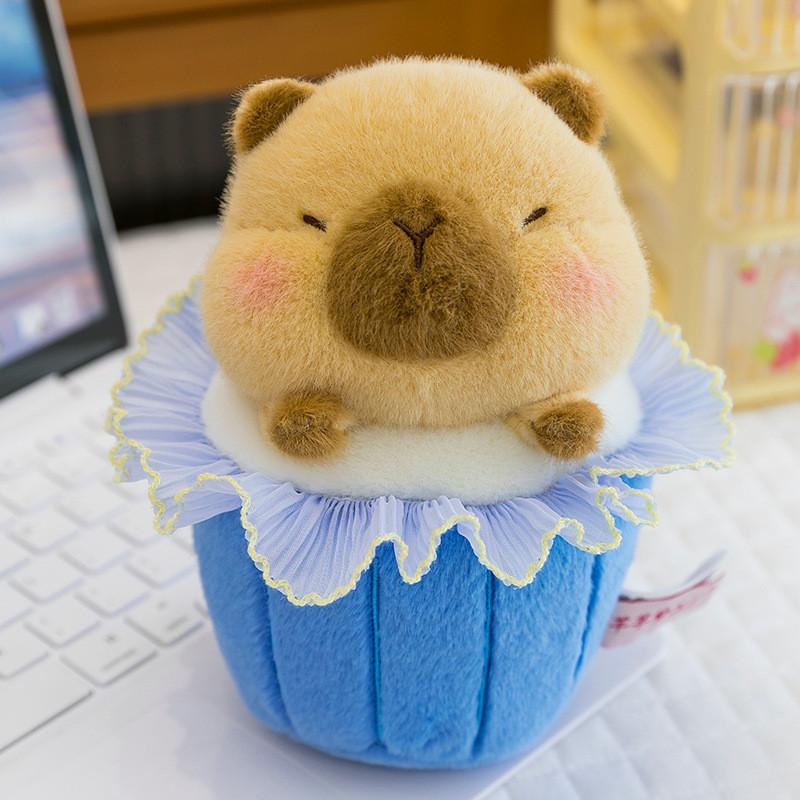 Plush Lovable Capybara Doll With Doughnut Design For Kids Decoration Room