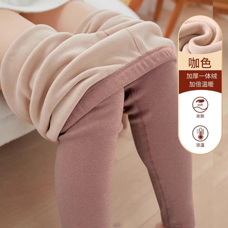 Winter Velvet Thickened Thermal Pants Extra Thick Cold-proof High Waist High Elastic Inner Wear Hot German Velvet Legged Cotton Pants Women