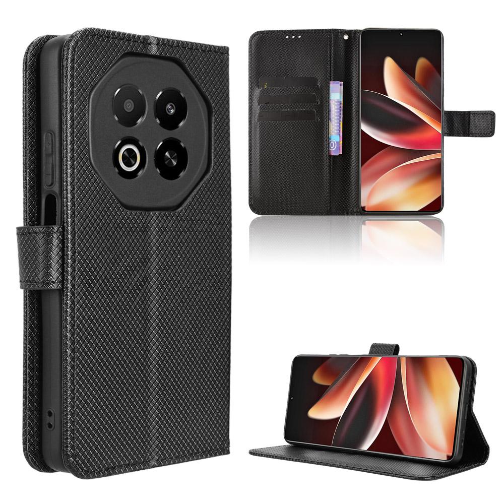 For Meizu Note 16 Leather Wallet Case with Strap Diamond Texture Phone Cover