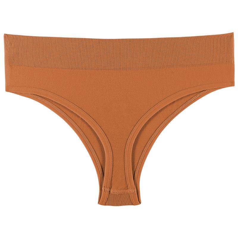 Seamless Mid-Waist T-Back Underwear: Sexy, Invisible, Solid Color, Comfortable for Sports