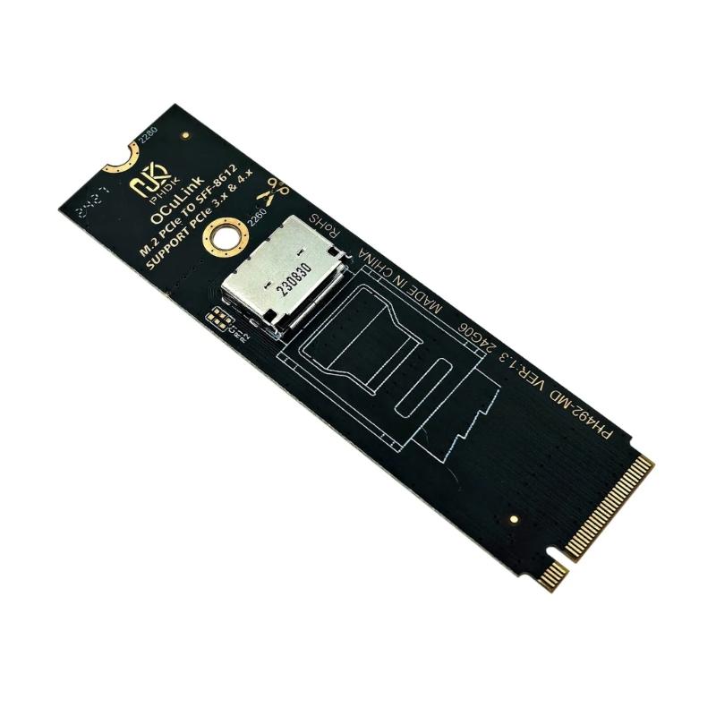 PCIe4.0 Compatible M.2 NVMe To OcuLink SFF-8611 SFF-8612 Adapters Supports U.2 U.3 SFF 8639 SSDs Installation