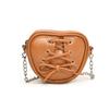 Stylish Children's Heart-shaped Chain Shoulder Bag For Boys And Girls With Breathable Pu Material