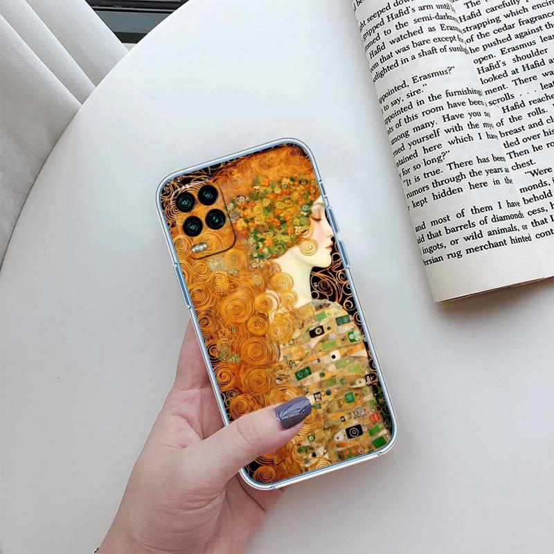 QE14 Gustav Klimt Transparent Phone Case for Motorola Moto G7 G8 G9 G84 G85 G73 G24 G15 Z2 Play Power Plus