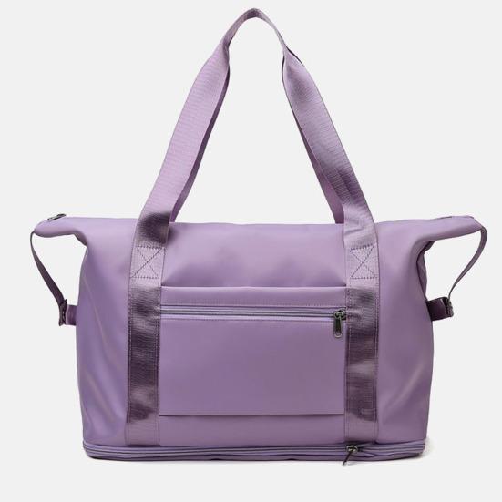 20-35L Women Travel Bag Large Capacity Zipper Closure Retractable Bottom Firm Stitching Great Load Bearing Foldable Duffel Bag Shoulder Overnight Bag