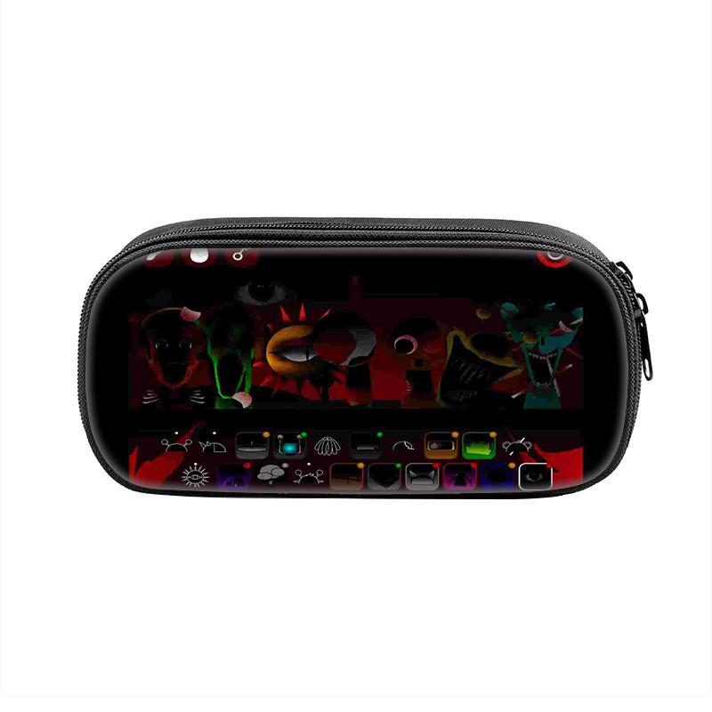Sprunki Game Character Print Student Single Layer Stationery Storage Bag For Students And Office Supplies