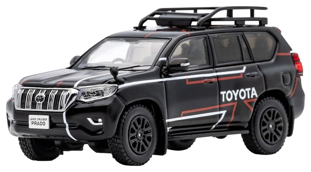 Gaincorp Products 1/64 Scale Toyota Land Cruiser Prado 150 Rally Version RHD Black Finished Product