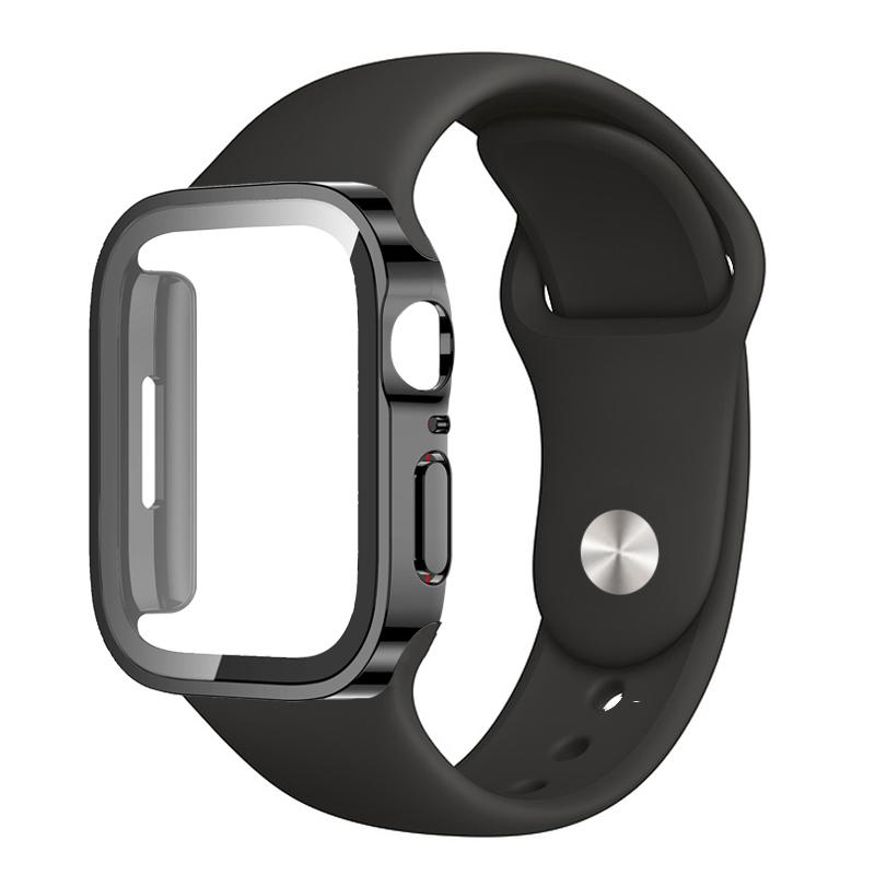 Watch Case Band For Apple Watch strap 44mm 45mm 40mm 41mm 45 mm sport Silicone bracelet iwatch series 8 7 6 5 4SE 9 Ultra 2 49mm