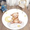 Living Room Round Carpet Floor Mat Kids Anti-Slip Mat Cartoon Bear Print Kids Carpet Kawaii Area Rug